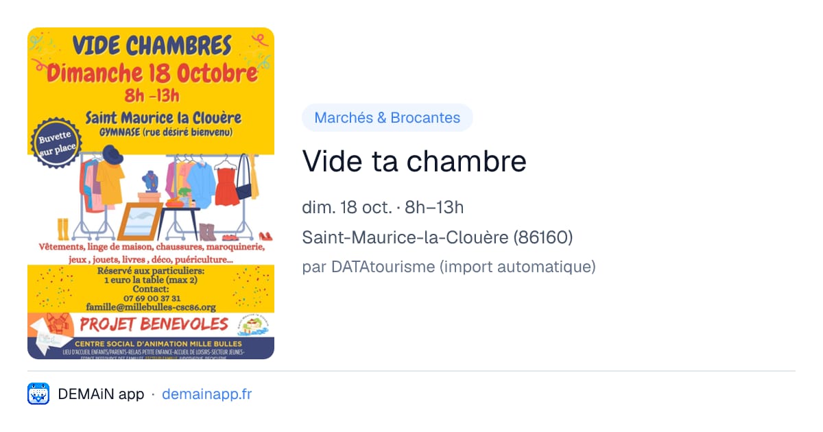 Vide ta chambre — Saint-Maurice-la-Clouère