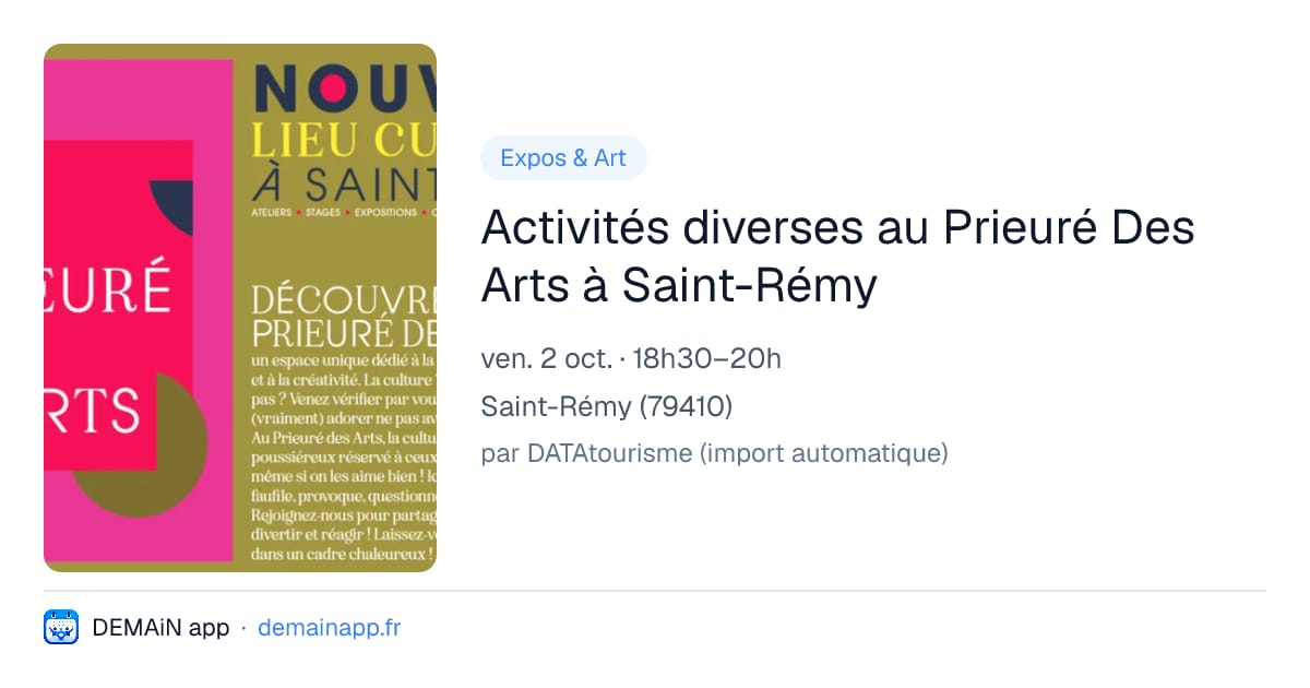 Activités diverses au Prieuré Des Arts à Saint-Rémy — Saint-Rémy