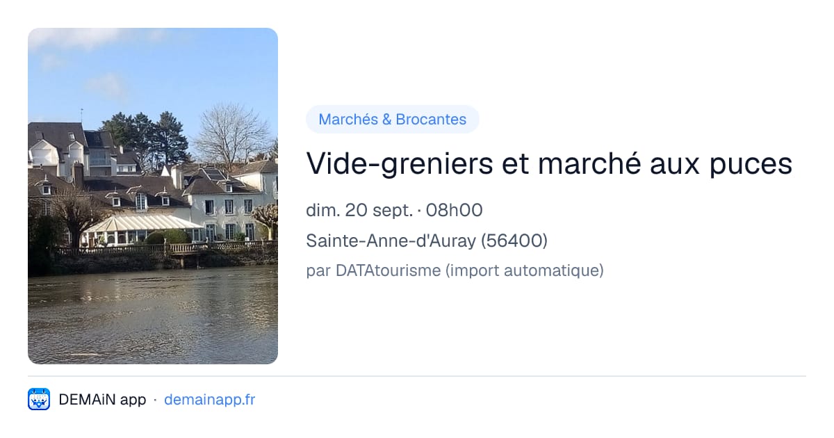 Vide-greniers et marché aux puces — Sainte-Anne-d'Auray