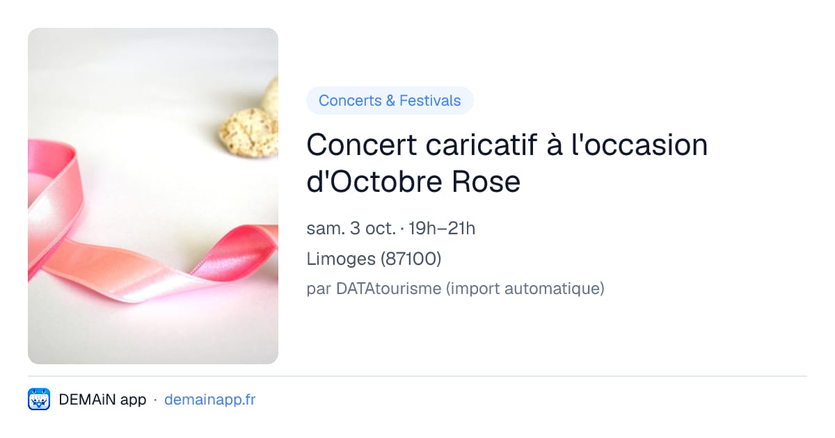 Concert caricatif à l'occasion d'Octobre Rose — Limoges