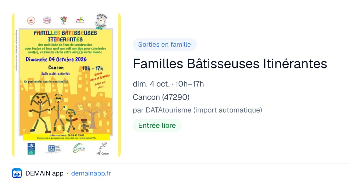 Familles Bâtisseuses Itinérantes — Cancon