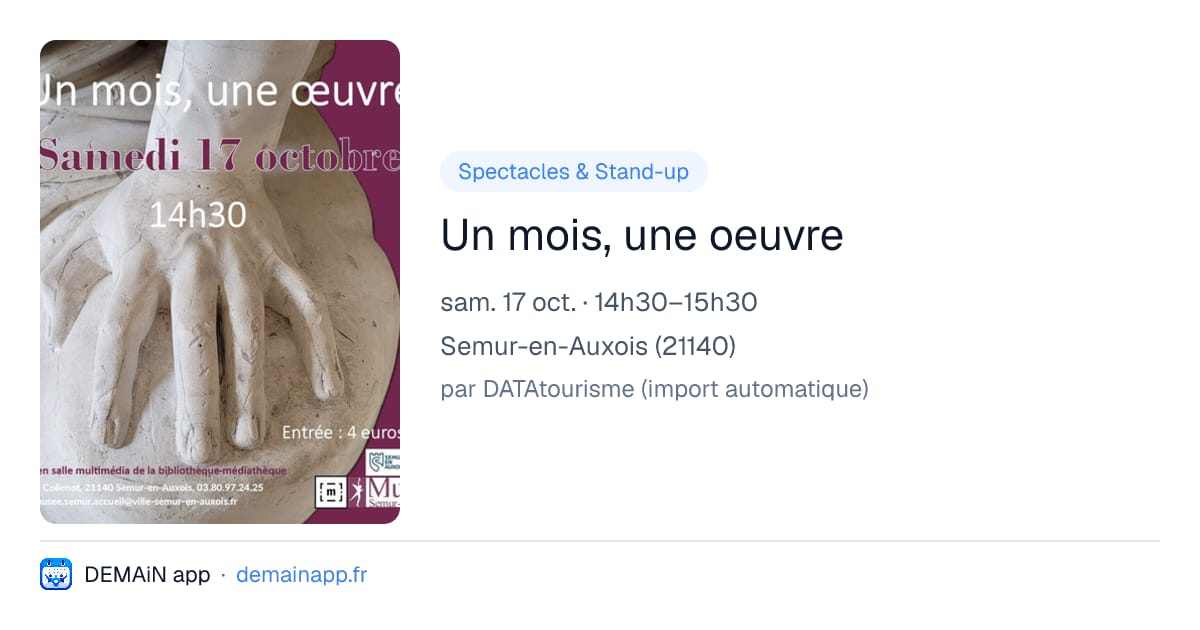 Un mois, une oeuvre — Semur-en-Auxois