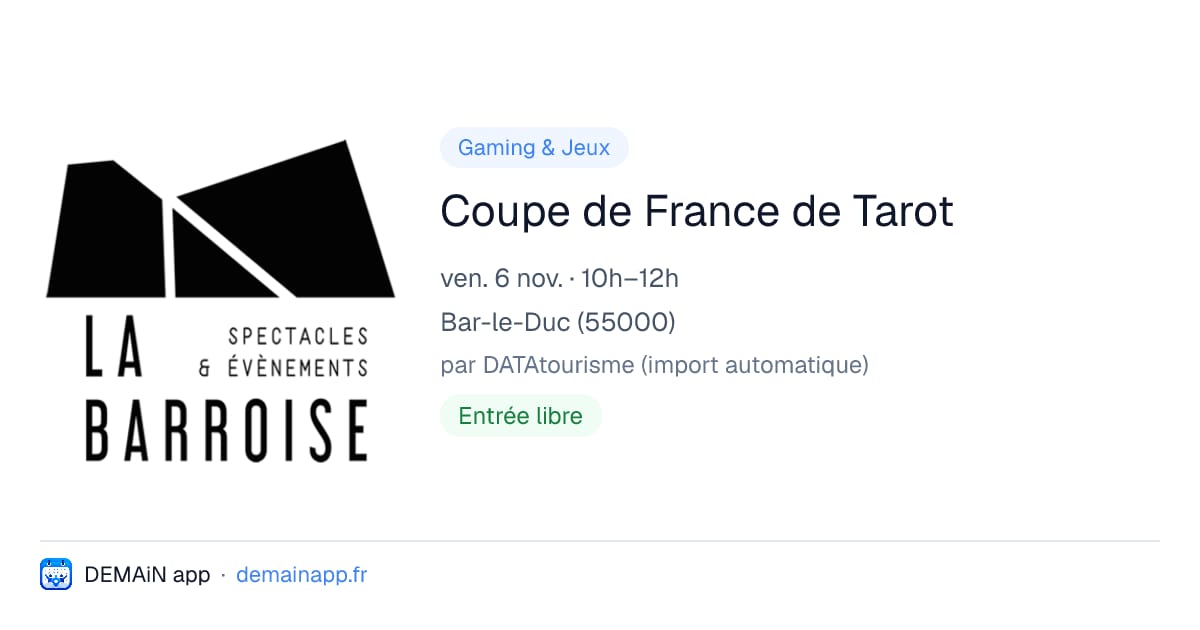 Coupe de France de Tarot — Bar-le-Duc
