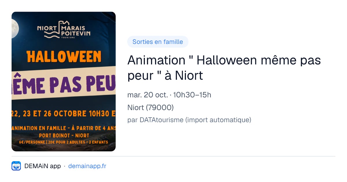 Animation " Halloween même pas peur " à Niort — Niort