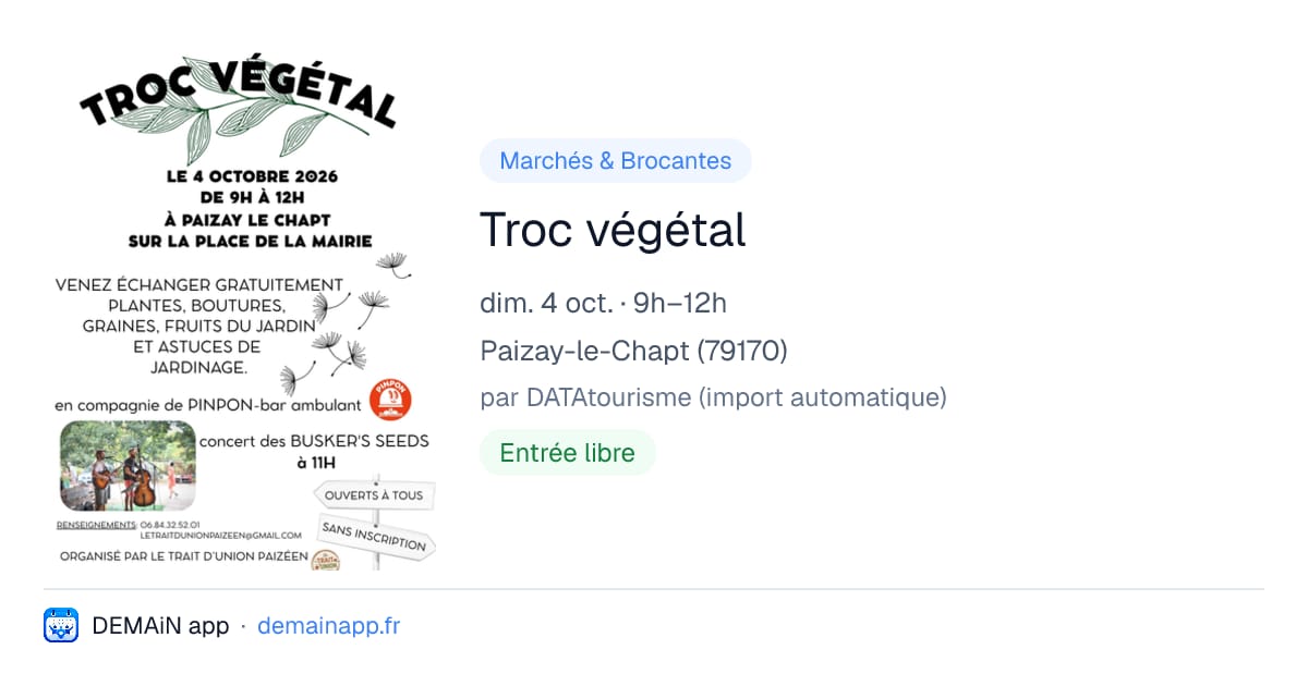Troc végétal — Paizay-le-Chapt
