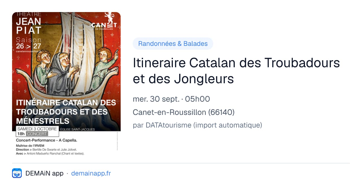 Itineraire Catalan des Troubadours et des Jongleurs — Canet-en-Roussillon