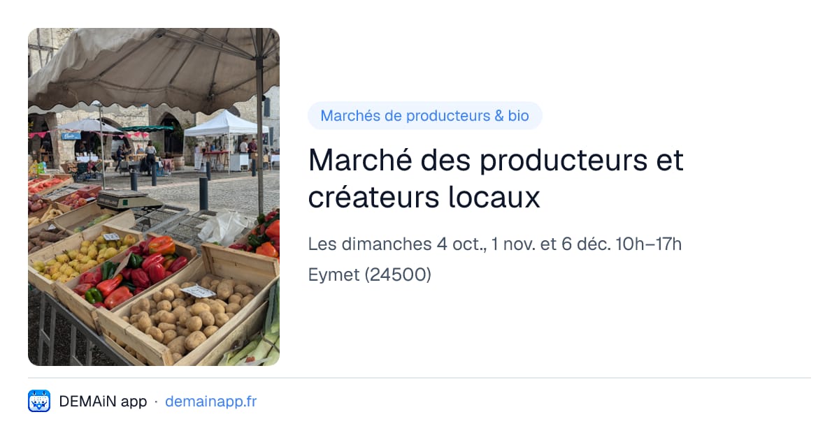 Marché des producteurs et créateurs locaux — Eymet