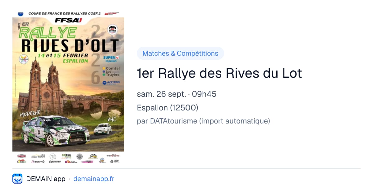 1er Rallye des Rives du Lot — Espalion