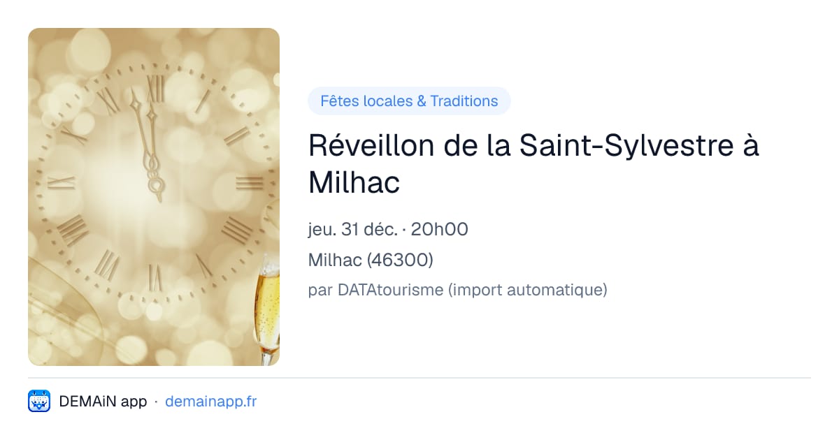 Réveillon de la Saint-Sylvestre à Milhac — Milhac