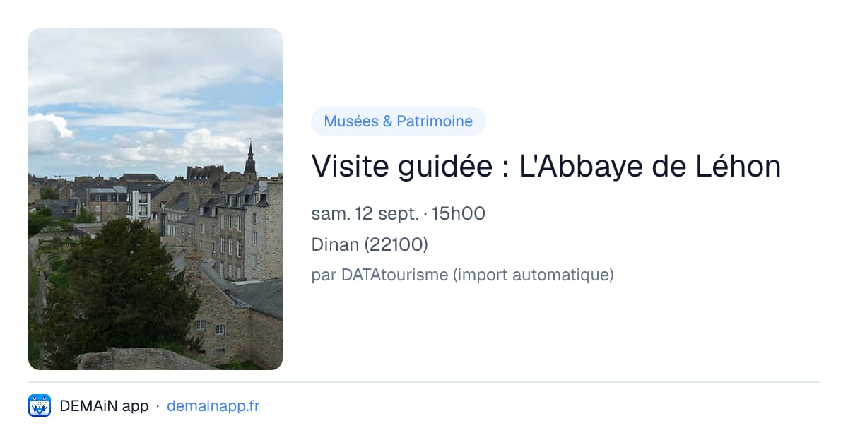 Visite guidée : L'Abbaye de Léhon — Dinan