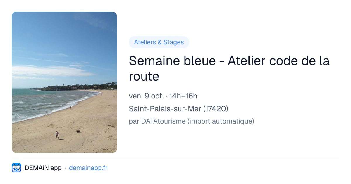 Semaine bleue - Atelier code de la route — Saint-Palais-sur-Mer
