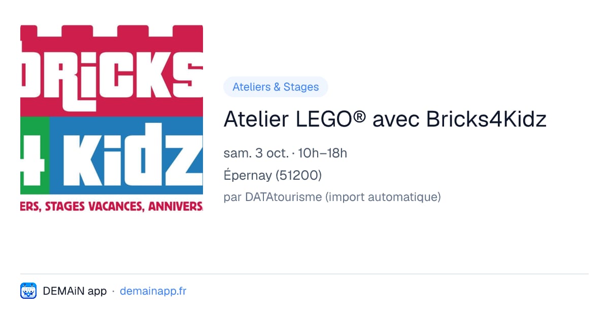 Atelier LEGO® avec Bricks4Kidz — Épernay