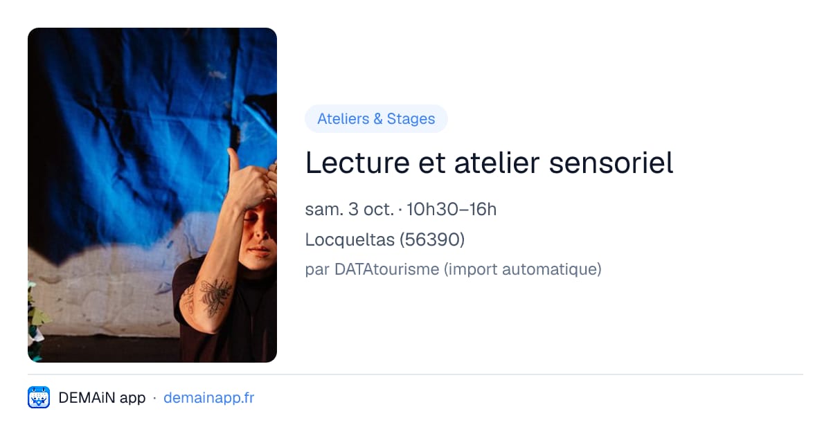 Lecture et atelier sensoriel — Locqueltas