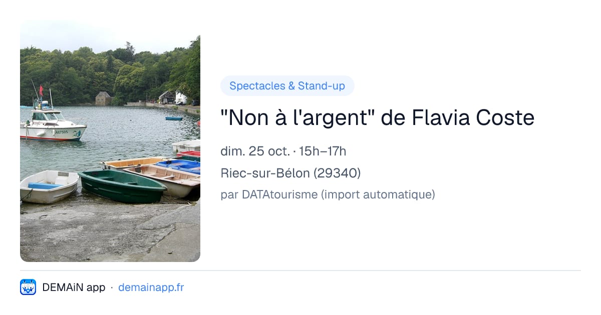 "Non à l'argent" de Flavia Coste — Riec-sur-Bélon