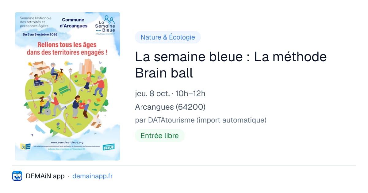 La semaine bleue : La méthode Brain ball — Arcangues