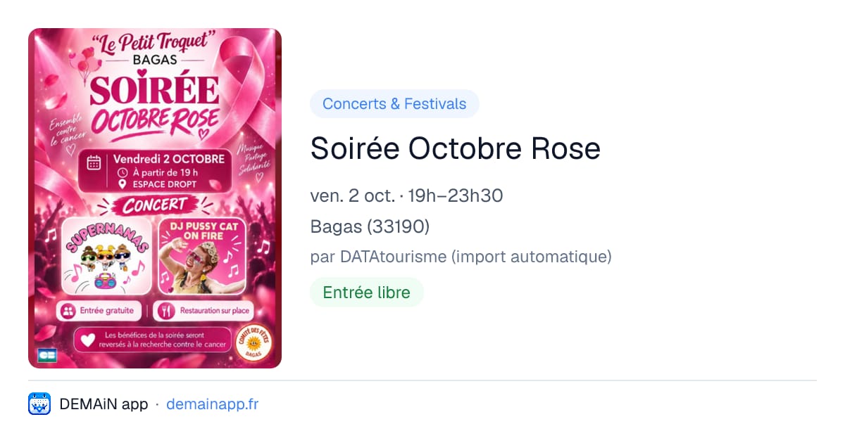 Soirée Octobre Rose — Bagas