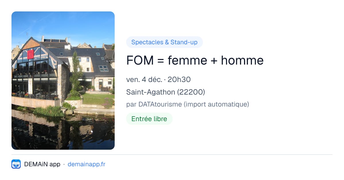 FOM = femme + homme — Saint-Agathon