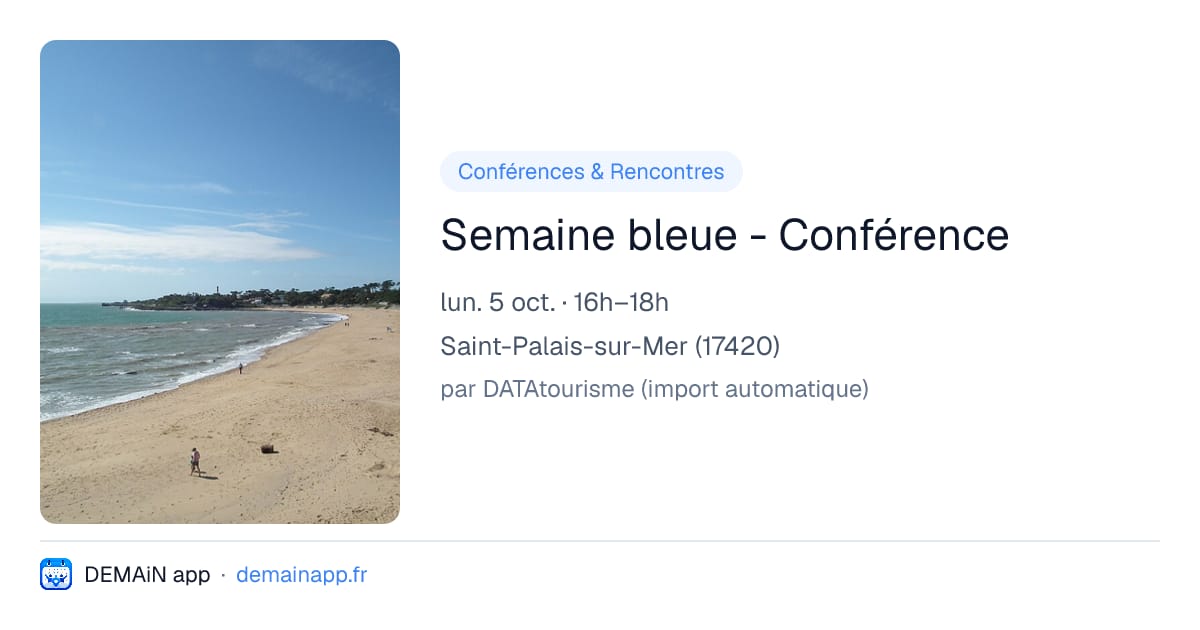 Semaine bleue - Conférence — Saint-Palais-sur-Mer