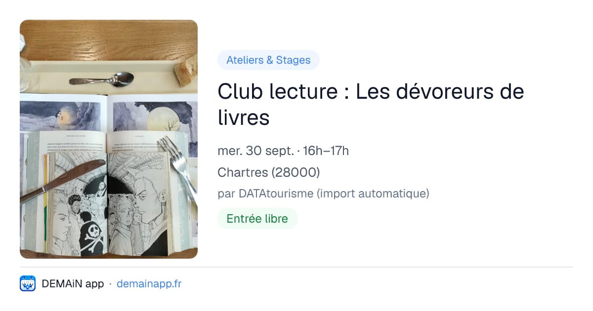 Club lecture : Les dévoreurs de livres — Chartres