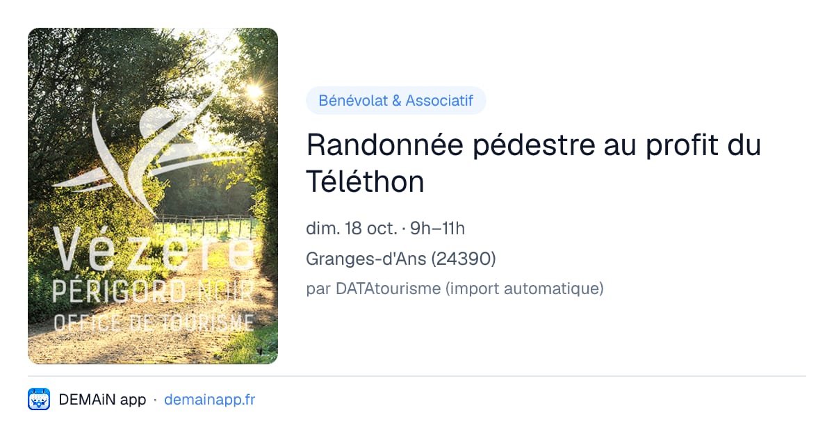 Randonnée pédestre au profit du Téléthon — Granges-d'Ans