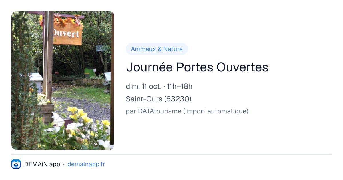 Journée Portes Ouvertes — Saint-Ours