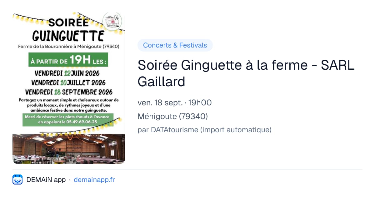 Soirée Ginguette à la ferme - SARL Gaillard — Ménigoute