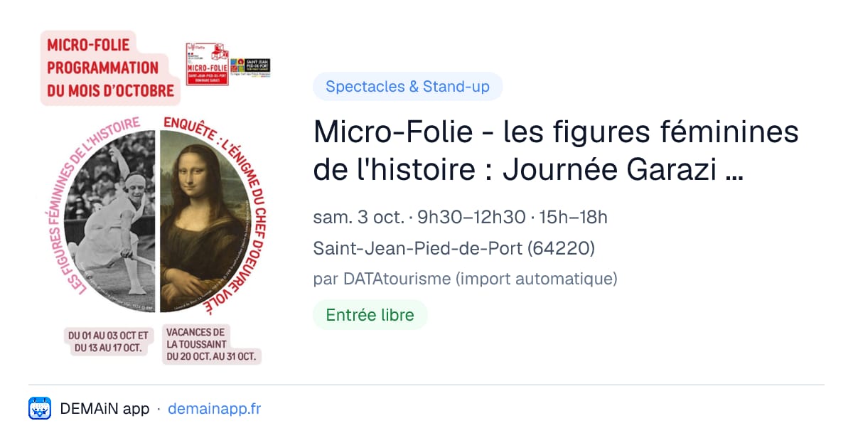 Micro-Folie - les figures féminines de l'histoire : Journée Garazi en Rose — Saint-Jean-Pied-de-Port