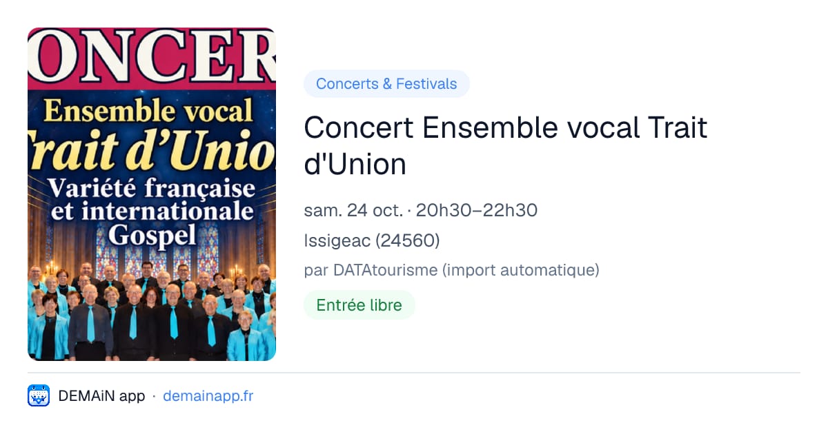Concert Ensemble vocal Trait d'Union — Issigeac