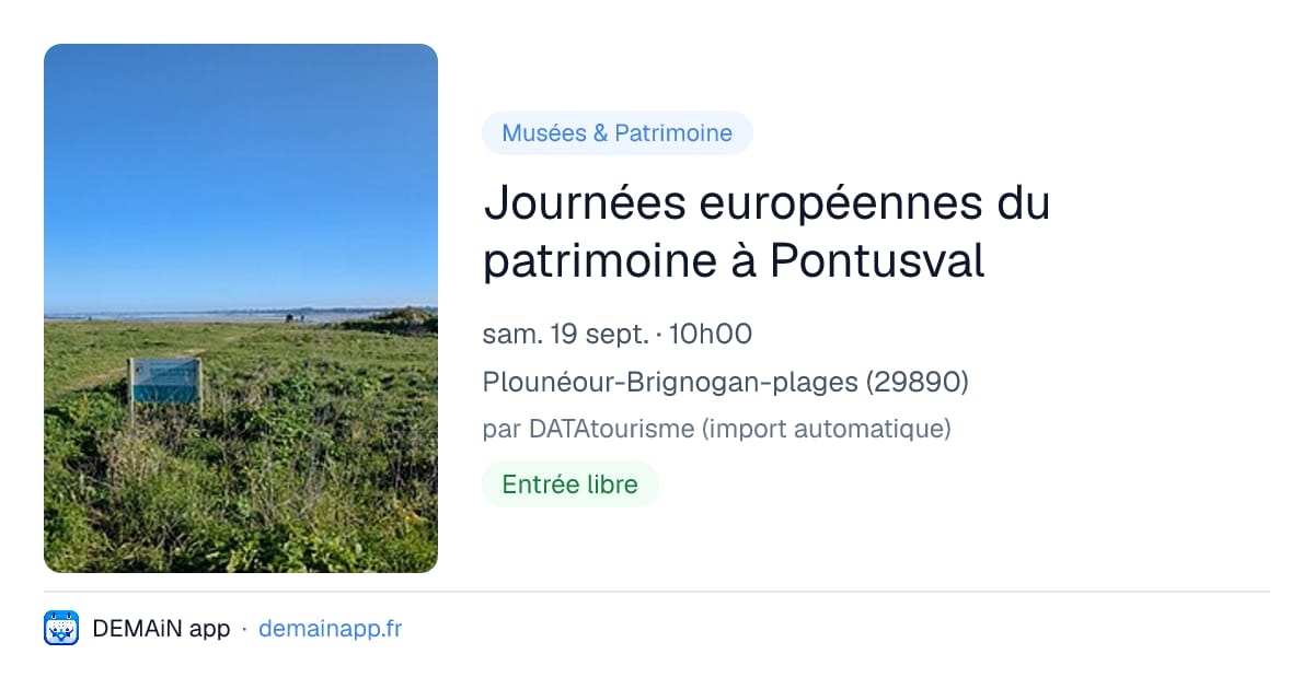 Journées européennes du patrimoine à Pontusval — Plounéour-Brignogan-plages