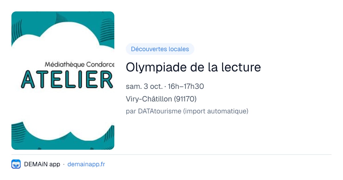 Olympiade de la lecture — Viry-Châtillon