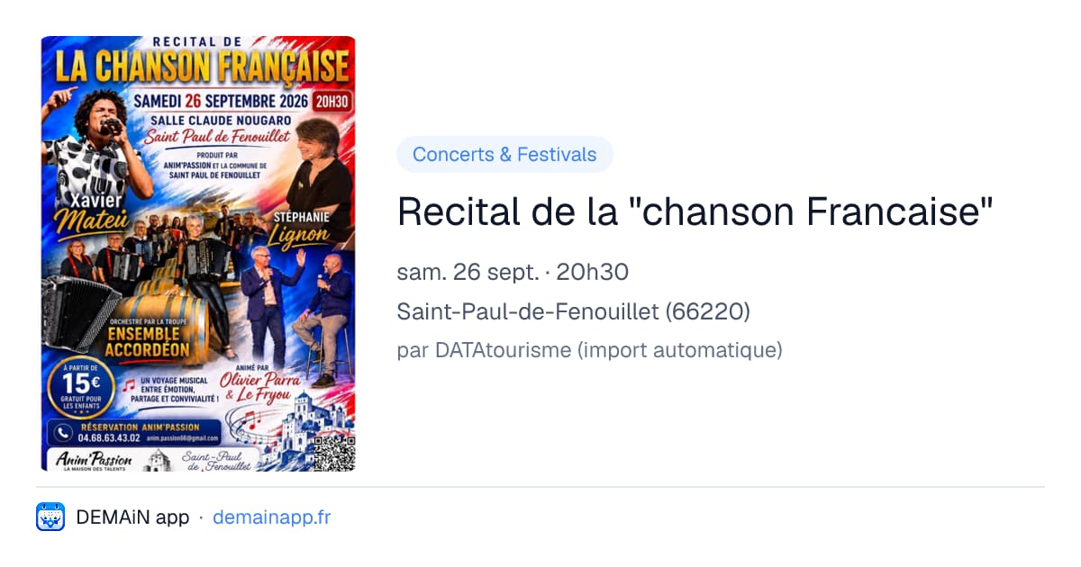 Recital de la "chanson Francaise" — Saint-Paul-de-Fenouillet