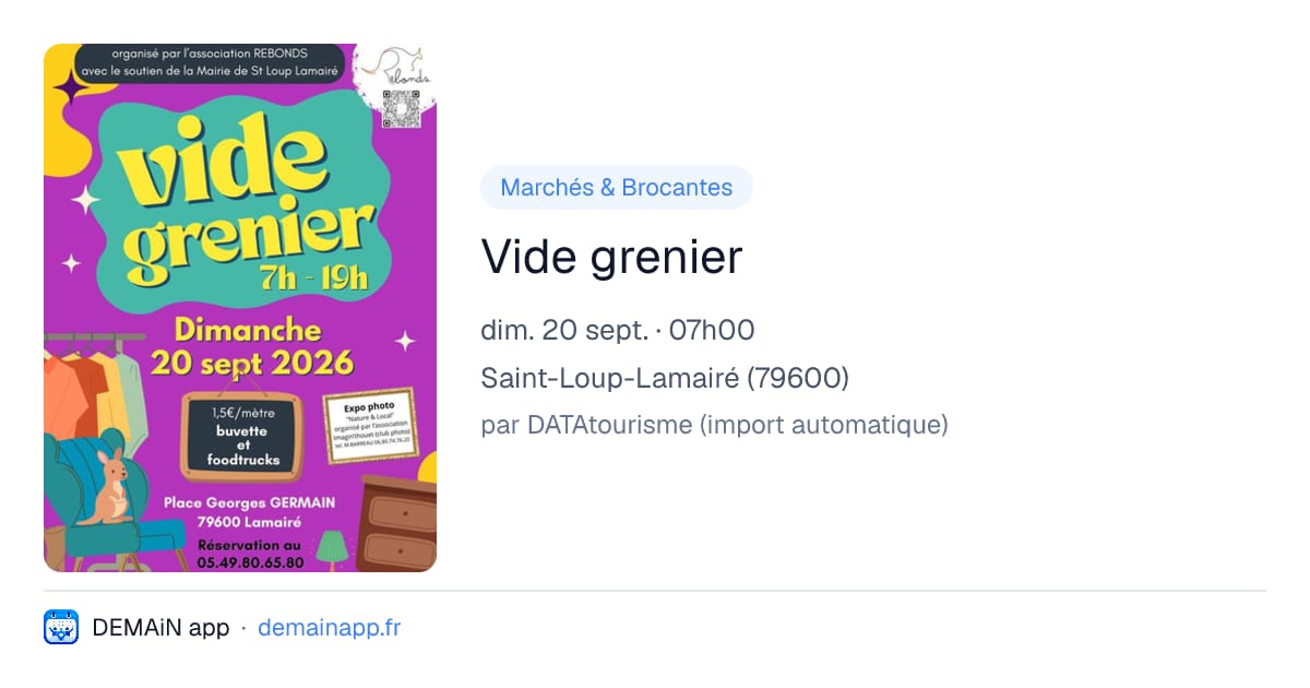 Vide grenier — Saint-Loup-Lamairé