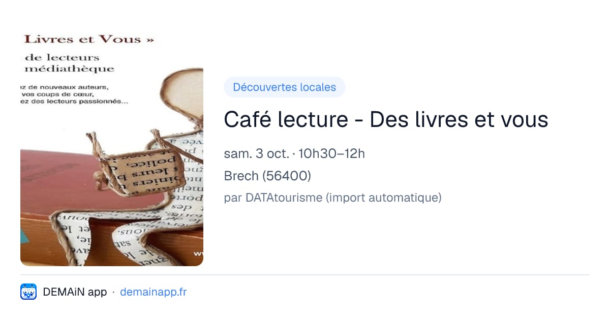 Café lecture - Des livres et vous — Brech