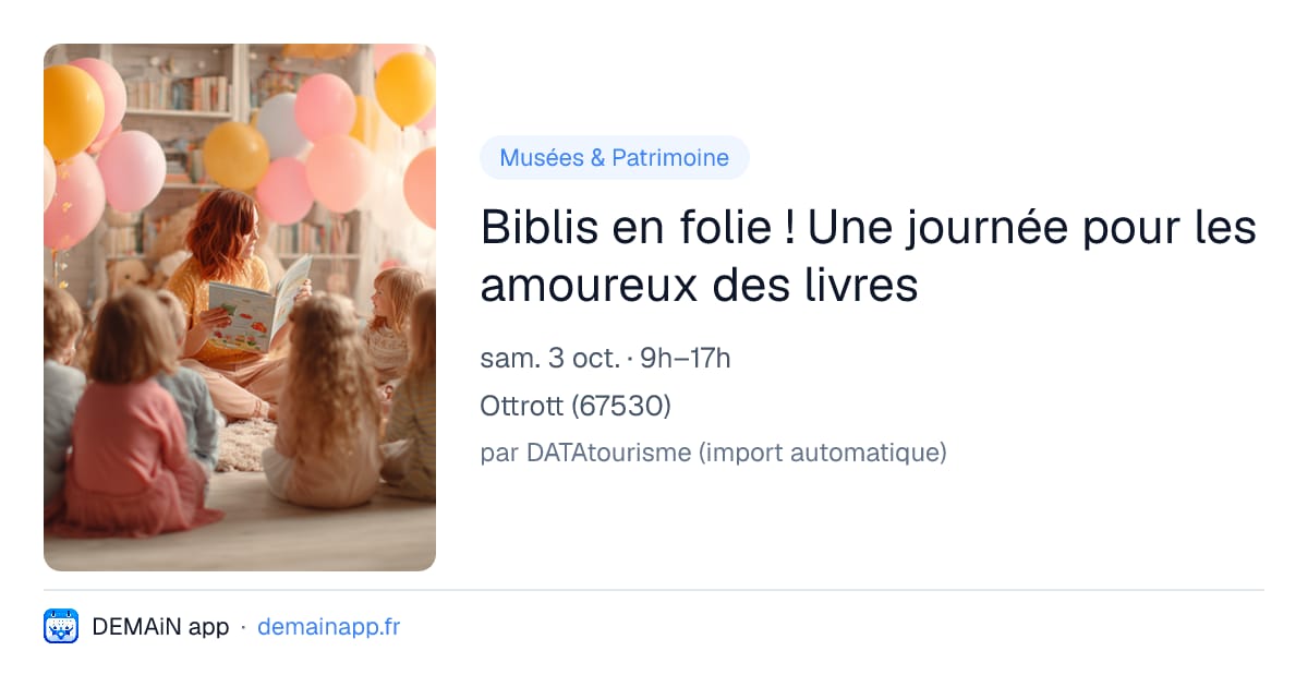 Biblis en folie ! Une journée pour les amoureux des livres — Ottrott