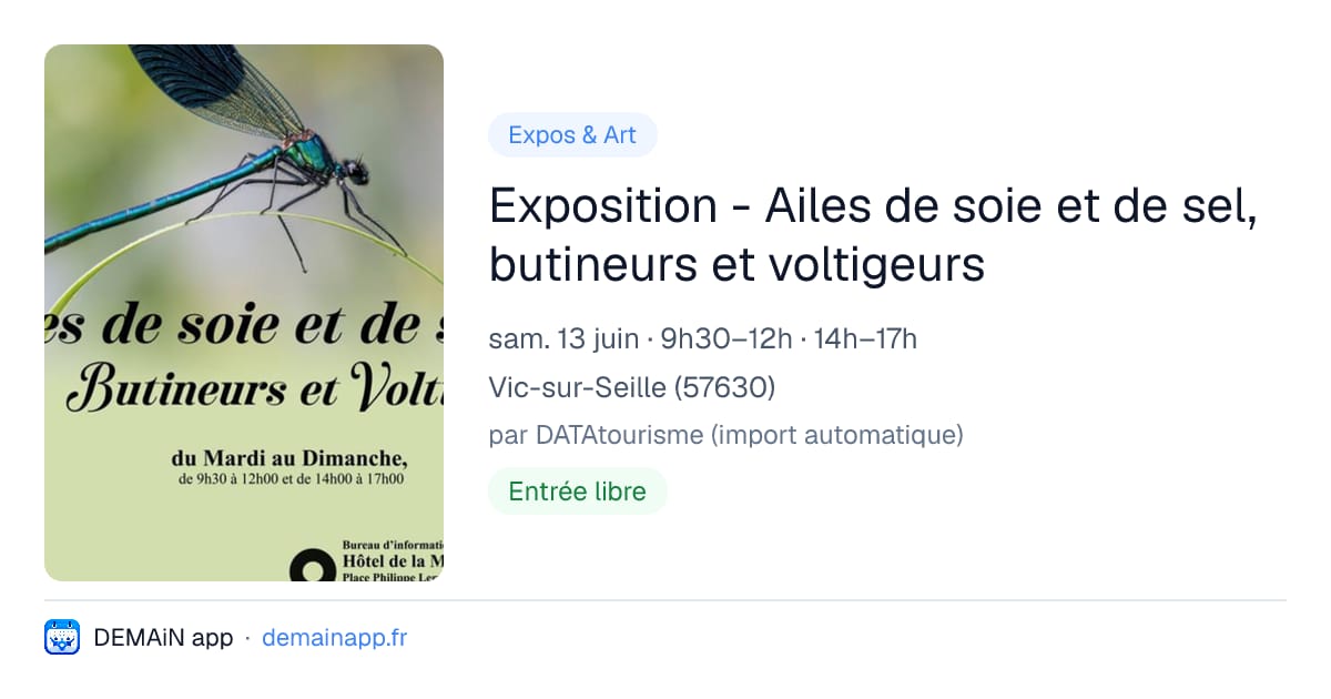 Exposition - Ailes de soie et de sel, butineurs et voltigeurs — Vic-sur-Seille