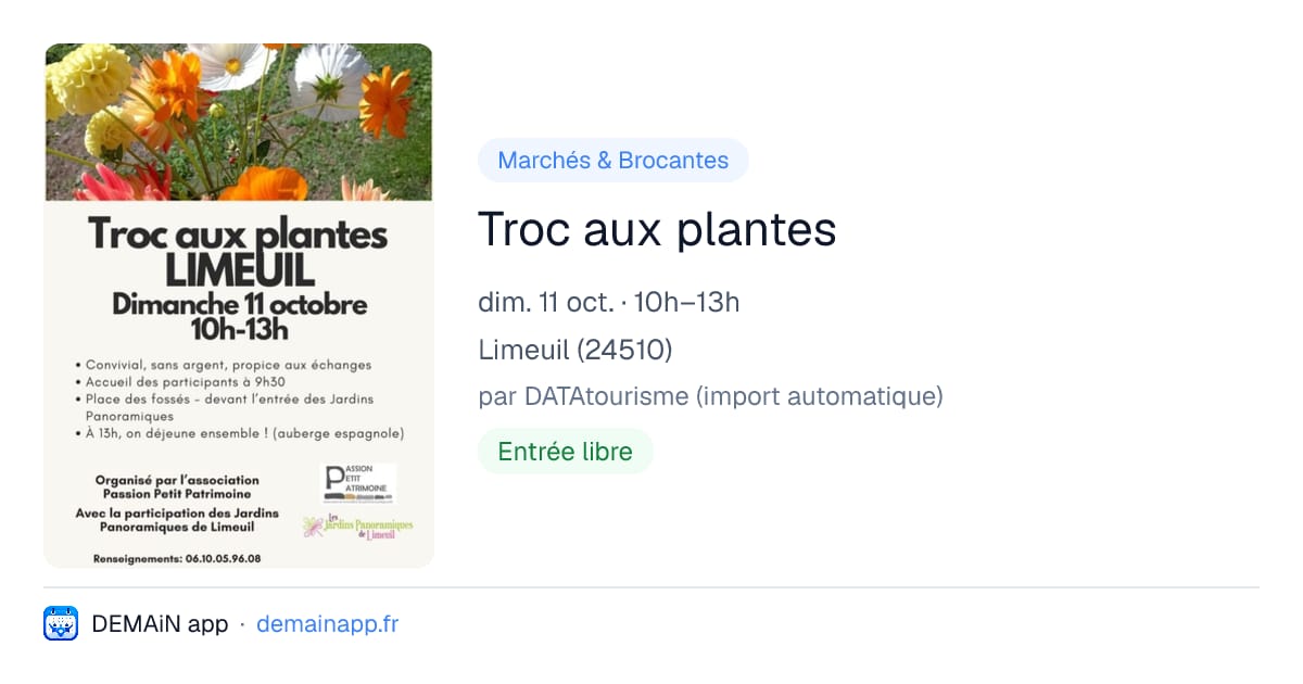 Troc aux plantes — Limeuil