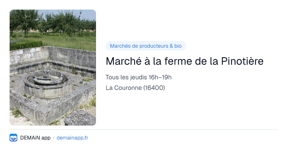 Marché à la ferme de la Pinotière — La Couronne