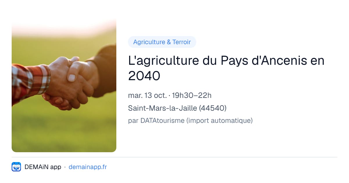 L'agriculture du Pays d'Ancenis en 2040 — Saint-Mars-la-Jaille