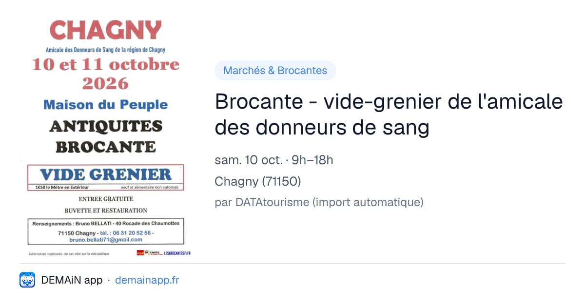 Brocante - vide-grenier de l'amicale des donneurs de sang — Chagny