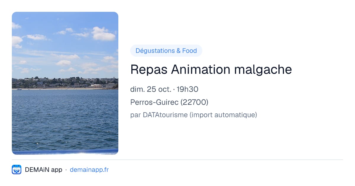 Repas Animation malgache — Perros-Guirec