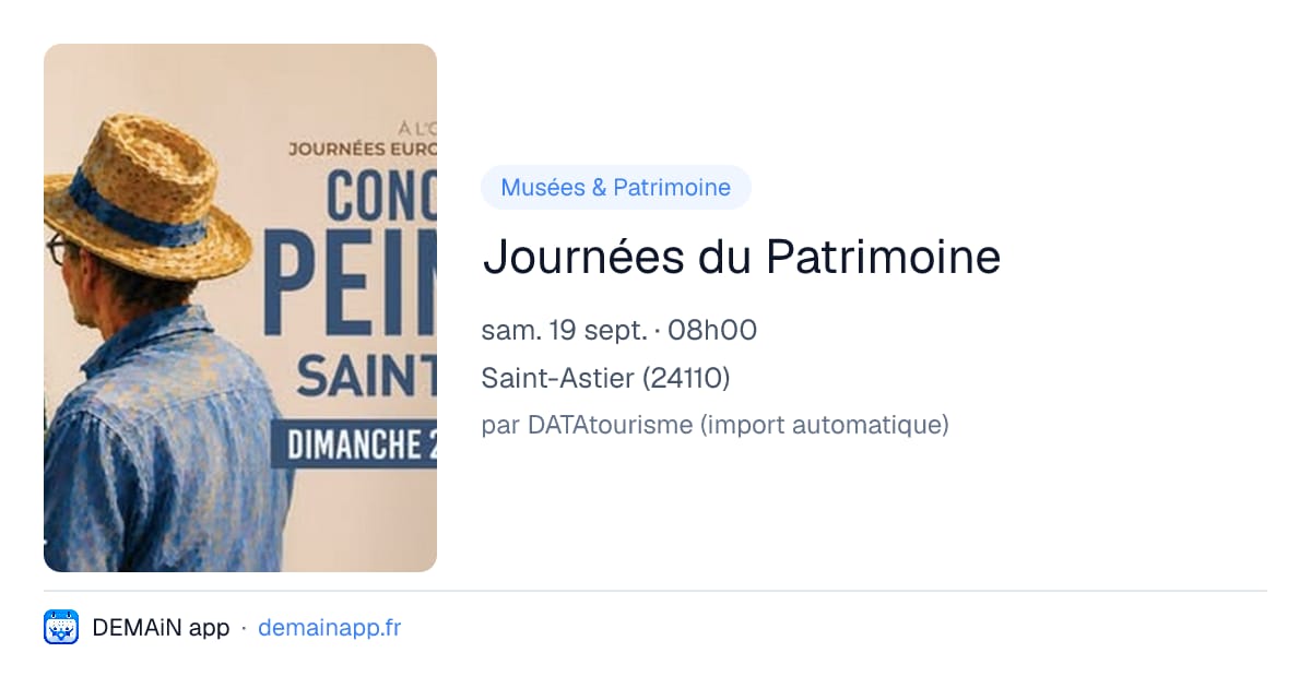 Journées du Patrimoine — Saint-Astier