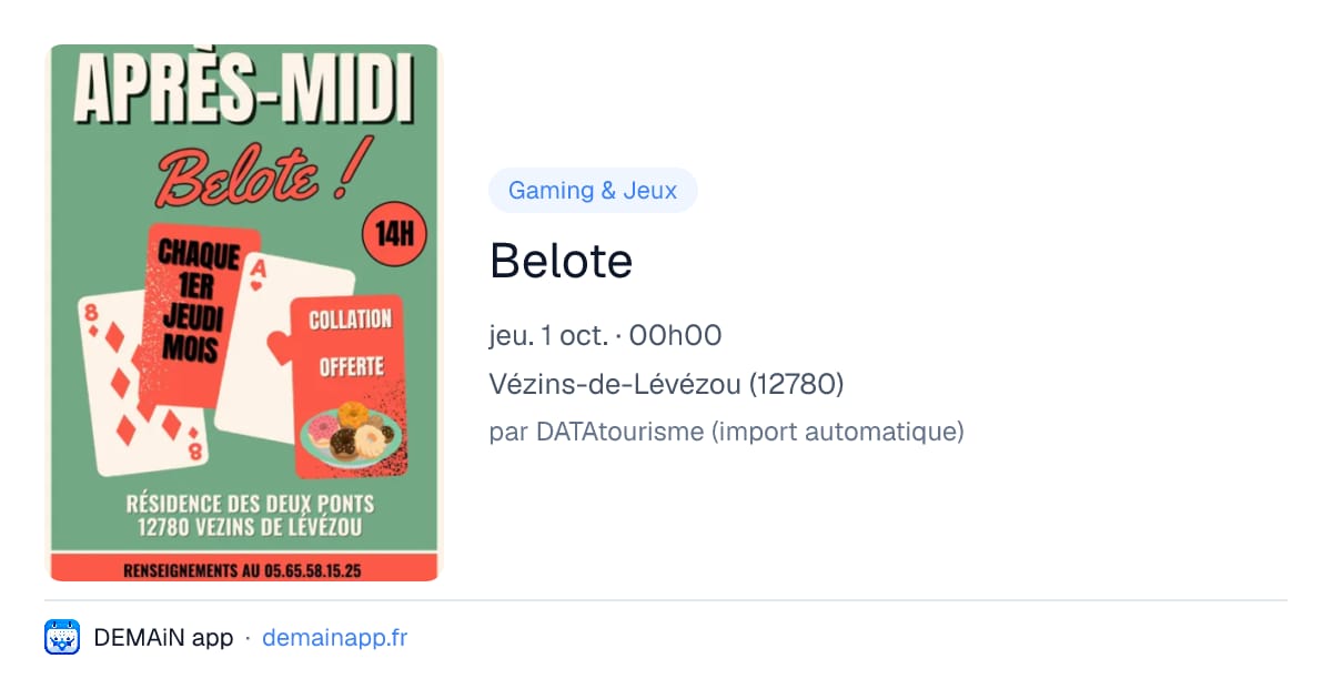 Belote — Vézins-de-Lévézou