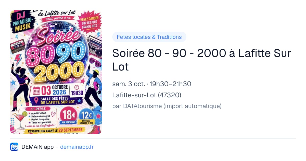 Soirée 80 - 90 - 2000 à Lafitte Sur Lot — Lafitte-sur-Lot