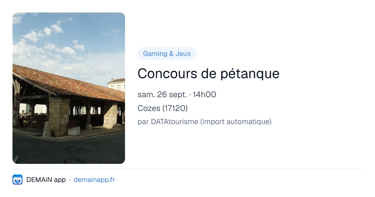Concours de pétanque — Cozes