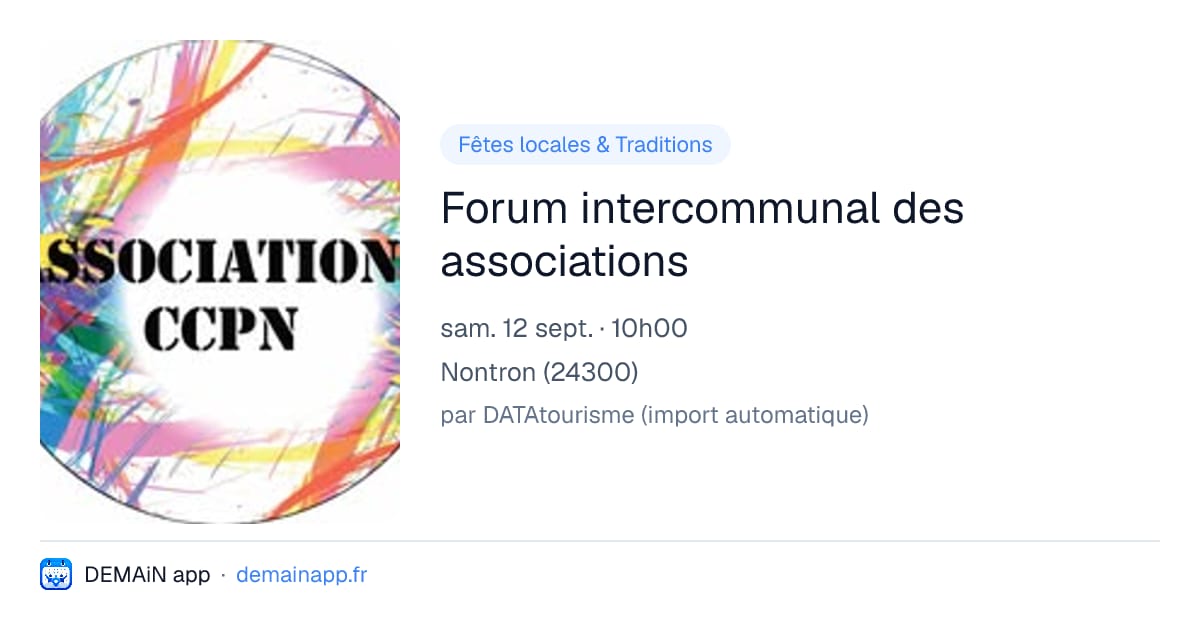 Forum intercommunal des associations — Nontron