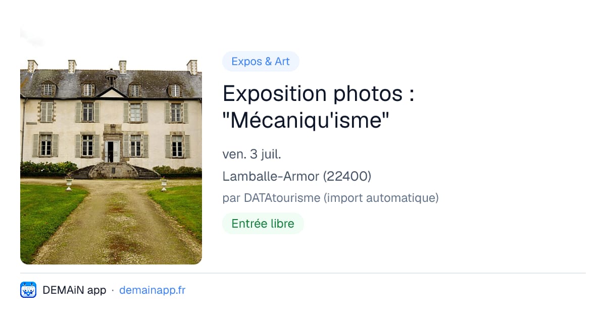 Exposition photos : "Mécaniqu'isme" — Lamballe-Armor
