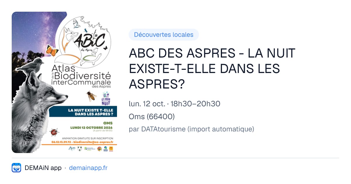 ABC DES ASPRES - LA NUIT EXISTE-T-ELLE DANS LES ASPRES? — Oms