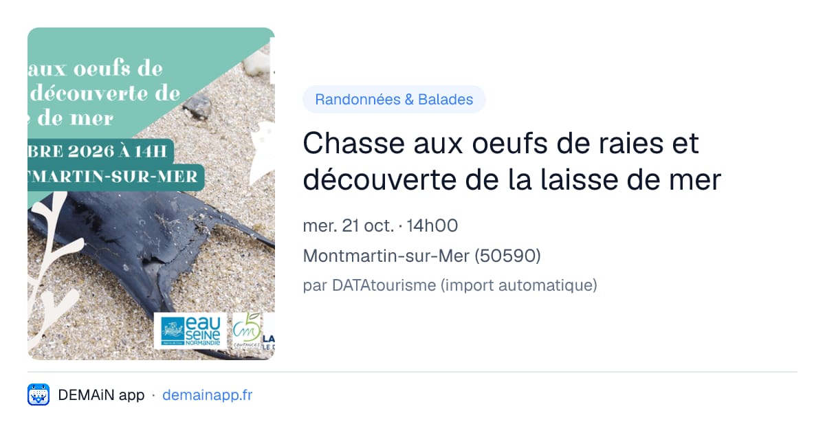 Chasse aux oeufs de raies et découverte de la laisse de mer — Montmartin-sur-Mer