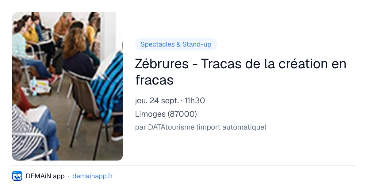 Zébrures - Tracas de la création en fracas — Limoges