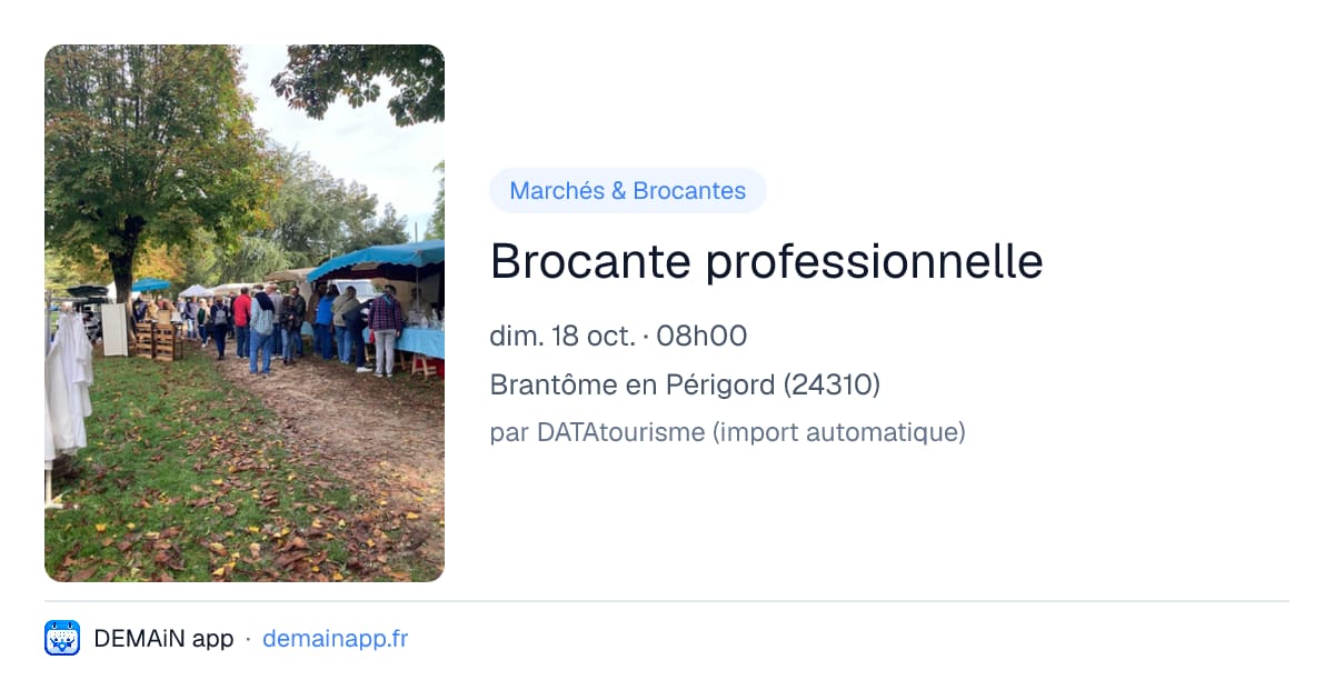 Brocante professionnelle — Brantôme en Périgord
